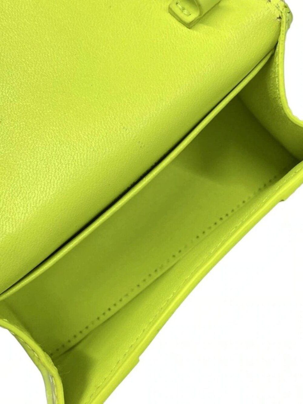 BALENCIAGA Hour Glass 637372 Yellow Green Leather Handbag - Picture 14 of 15
